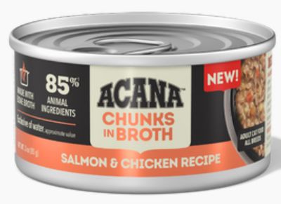 ACANA GRAIN FREE SALMON CHICKEN CAT FOOD CASE OF 24/3OZ