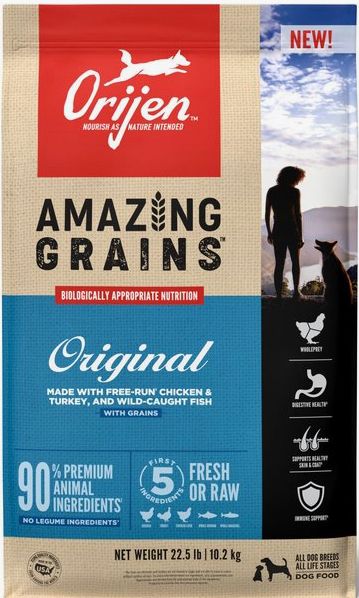 *ORIJEN AMAZING GRAINS ORIGINAL DOG FOOD 4LBS