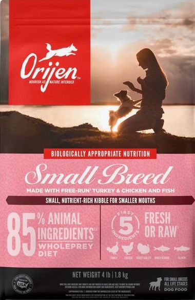 ORIJEN GRAIN FREE SMALL BREED DOG FOOD 4LBS