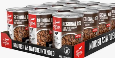 ORIJEN GRAIN FREE STEW REGIONAL RED DOG FOOD CASE OF 12/12.8OZ