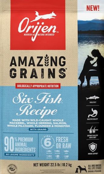 ORIJEN AMAZING GRAIN SIX FISH DOG FOOD 22.5LBS