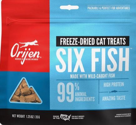 ORIJEN FREEZE-DRIED 6 FISH CAT TREAT 1.25OZ