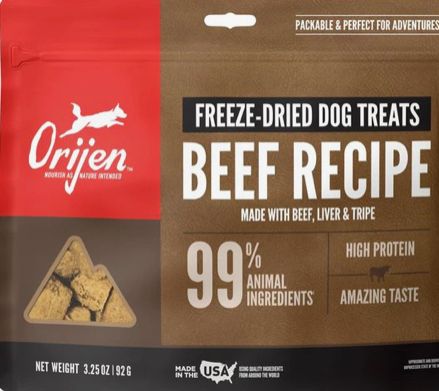 ORIJEN FREEZE -DRIED ANGUS BEEF DOG TREAT 3.25OZ