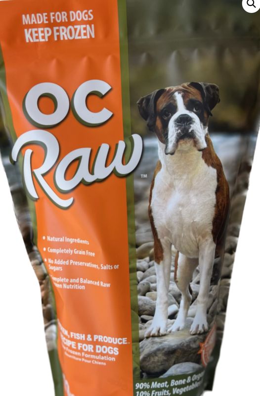 OC RAW FROZEN  FISH &amp; PRODUCE PATTIES DOG FOOD 6LB