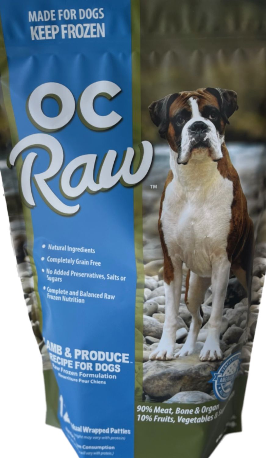OC RAW FROZEN LAMB &amp; PRODUCE PATTIES DOG FOOD 6LB