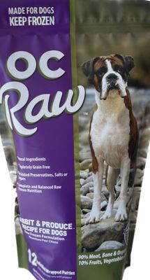OC RAW FROZEN RABBIT &amp; PRODUCE PATTIES DOG FOOD 6LB