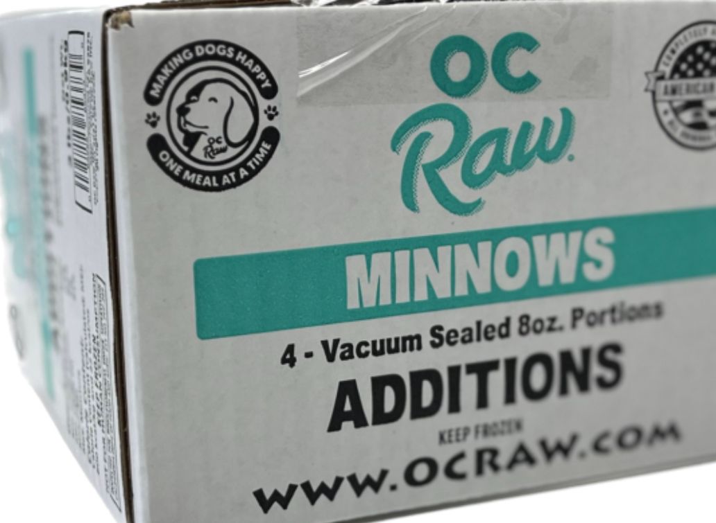 *OC RAW FROZEN MINNOWS FOR DOGS 2LB BOX