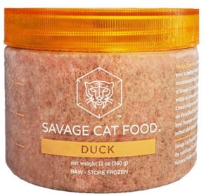 *SAVAGE CAT FROZEN DUCK SMALL 12OZ TUB