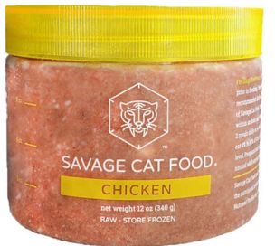 SAVAGE CAT FROZEN CHICKEN 12OZ TUB