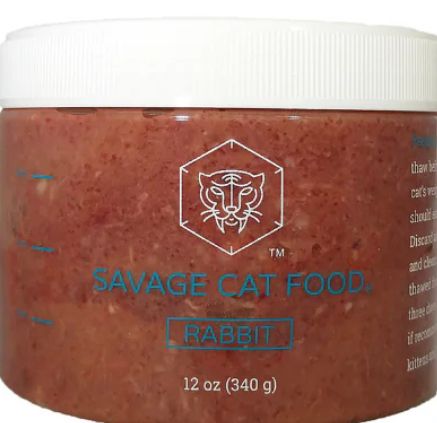 SAVAGE CAT FROZEN RABBIT SMALL 12OZ TUB