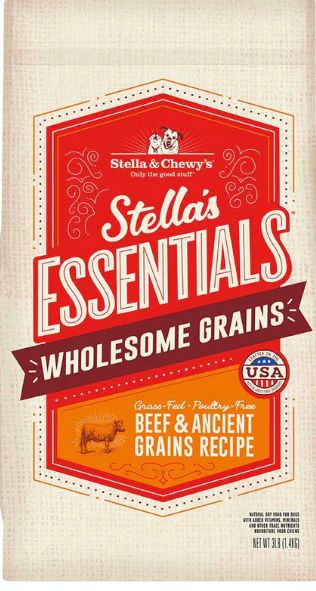 *STELLA &amp; CHEWYS ESSENTIAL ANCIENT GRAIN &amp; BEEF DOG FOOD 3LB
