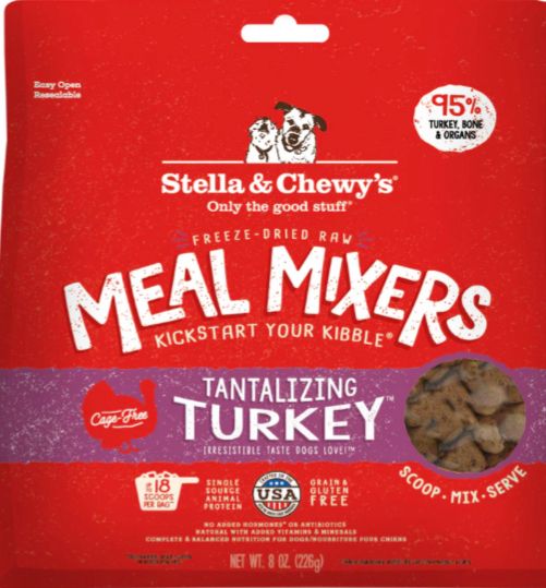 STELLA &amp; CHEWYS FREEZE -DRIED MEAL MIXER TURKEY DOG FOOD 35OZ