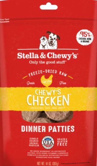 STELLA &amp; CHEWY FREEZE-DRIED DINNER PATTIES CHICKEN DOG FOOD 5.5OZ
