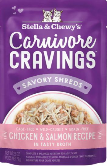 STELLA &amp; CHEWYS CARNIVORE CRAVINGS CHICKEN &amp; SALMON 2.8OZ POUCH