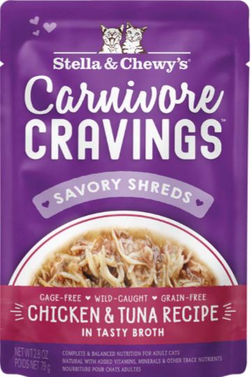 STELLA &amp; CHEWYS CARNIVORE CRAVINGS CHICKEN &amp; TUNA 2.8OZ POUCH
