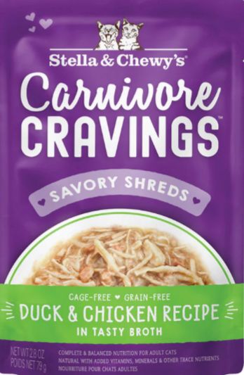 STELLA &amp; CHEWYS CARNIVORE CRAVINGS DUCK &amp; CHICKEN 2.8OZ POUCH