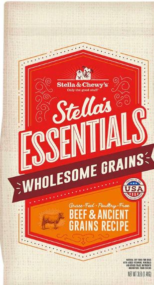 STELLA &amp; CHEWYS ESSENTIAL ANCIENT GRAIN &amp; BEEF DOG FOOD 25LB