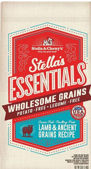 STELLA &amp; CHEWYS ESSENTIAL ANCIENT GRAIN &amp; LAMB DOG FOOD 3LB