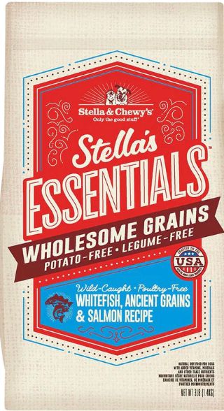 STELLA &amp; CHEWYS ESSENTIAL ANCIENT GRAIN &amp; WHITEFISH DOG FOOD 3LB
