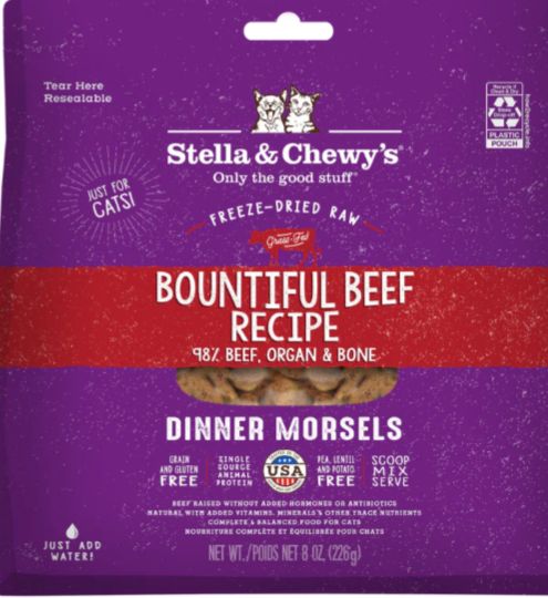 STELLA &amp; CHEWYS FREEZE-DRIED DINNER MORSELS BEEF CAT FOOD 3.5OZ