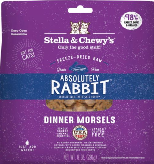 STELLA &amp; CHEWYS FREEZE-DRIED DINNER MORSELS RABBIT CAT FOOD 3.5OZ