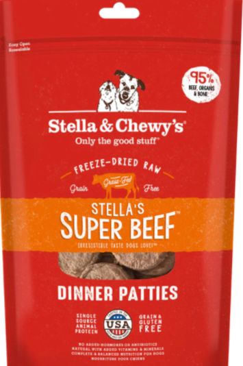 STELLA &amp; CHEWYS FREEZE-DRIED DINNER PATTIES BEEF DOG FOOD 5.5OZ