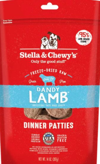 STELLA &amp; CHEWYS FREEZE-DRIED DINNER PATTIES LAMB DOG FOOD 5.5OZ
