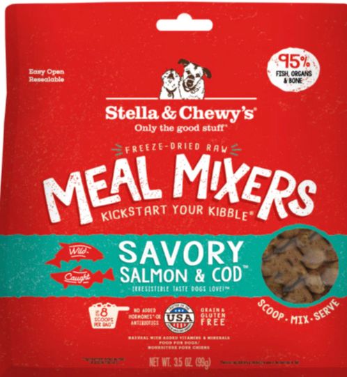 STELLA &amp; CHEWYS FREEZE-DRIED MEAL MIXERS SALMON &amp; COD DOG FOOD 3.5OZ