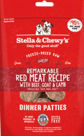 STELLA &amp; CHEWYS FREEZE-DRIED DINNER PATTIES RED MEAT DOG FOOD 5.5OZ
