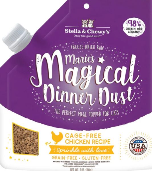 STELLA &amp; CHEWYS FREEZE-DRIED MARIES MAGICAL DINNER DUST CHICKEN CAT FOOD 7OZ