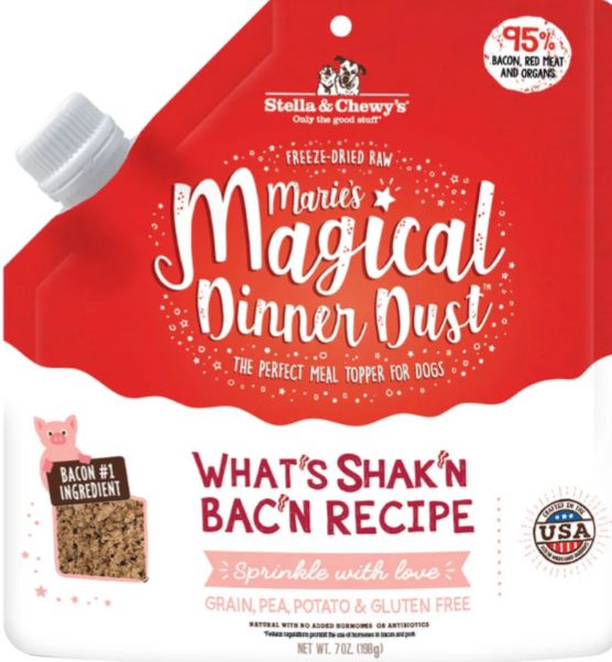 STELLA &amp; CHEWYS FREEZE-DRIED MARIES MAGICAL DINNER DUST BACON FOR DOGS 7OZ