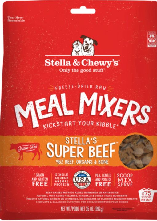 STELLA &amp; CHEWYS FREEZE-DRIED MEAL MIXER SUPER BEEF DOG FOOD 35OZ