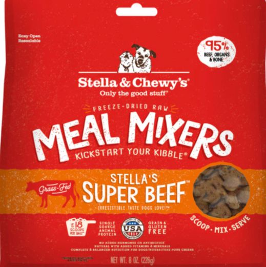 STELLA &amp; CHEWYS FREEZE-DRIED MEAL MIXERS BEEF DOG FOOD 8OZ