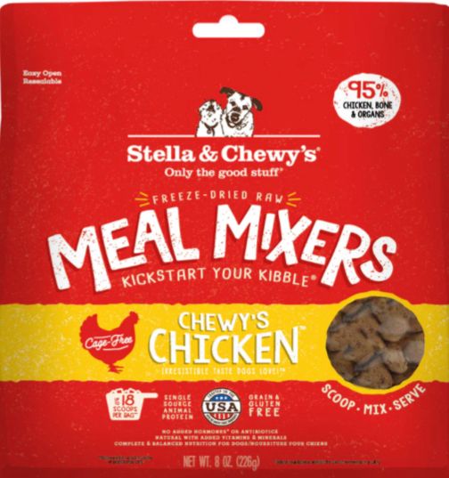 STELLA &amp; CHEWYS FREEZE-DRIED MEAL MIXERS CHICKEN DOG FOOD 8OZ