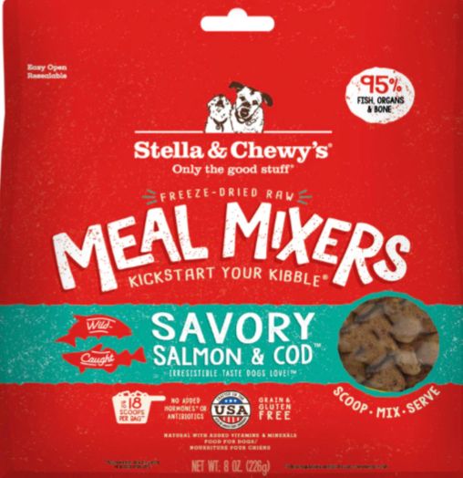 STELLA &amp; CHEWYS FREEZE-DRIED MEAL MIXERS SALMON &amp; COD DOG FOOD 8OZ