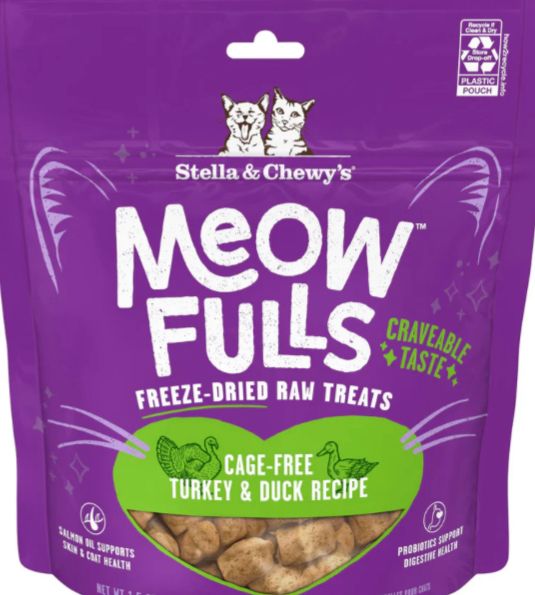 STELLA &amp; CHEWYS FREEZE-DRIED MEOW FULLS TURKEY &amp; DUCK CAT TREAT 1.5OZ