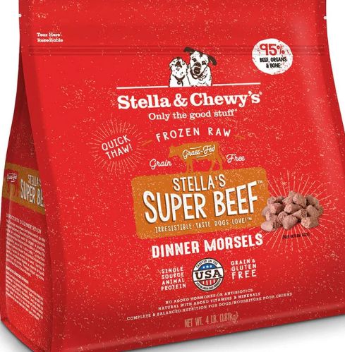STELLA &amp; CHEWYS FROZEN DINNER MORSELS BEEF DOG FOOD 4LB