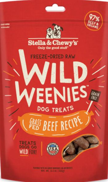 STELLA &amp; CHEWYS FREEZE-DRIED WILD WEENIES BEEF DOG TREAT 11.5OZ