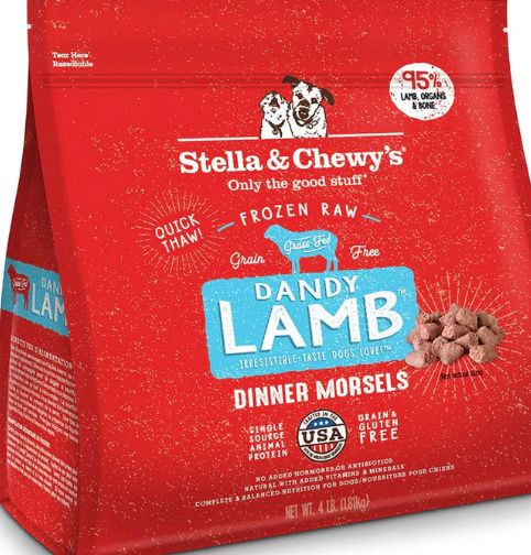 STELLA &amp; CHEWYS FROZEN DINNER MORSELS LAMB DOG FOOD 4LB