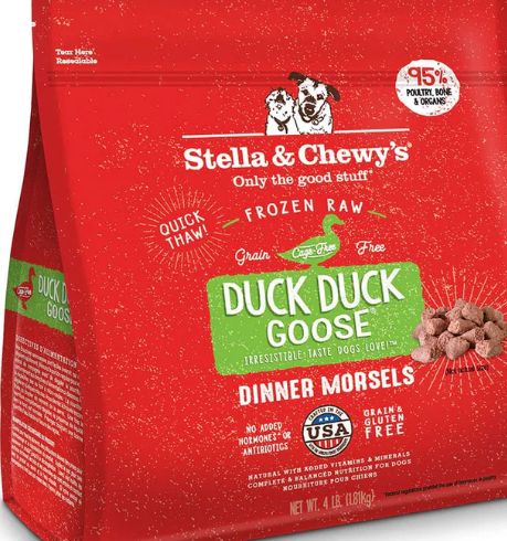 STELLA &amp; CHEWYS FROZEN DINNER MORSELS DUCK DOG FOOD 4LB
