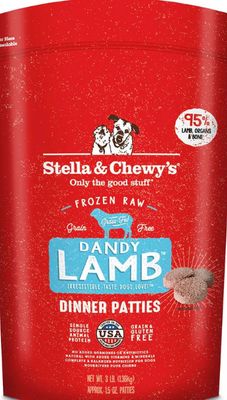 STELLA &amp; CHEWYS FROZEN DINNER PATTIES LAMB DOG FOOD 3LB