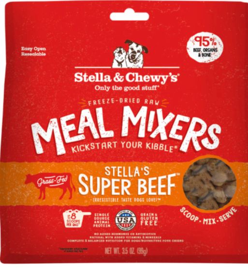 STELLA &amp; CHEWYS FREEZE-DRIED MEAL MIXERS BEEF DOG FOOD 3.5OZ