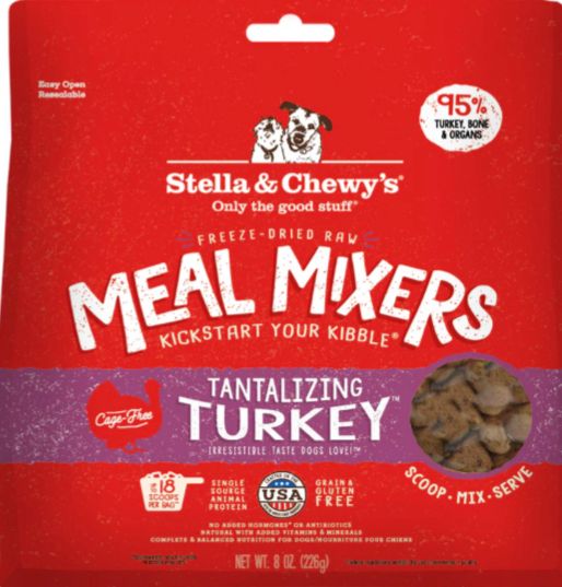 STELLA &amp; CHEWYS FREEZE-DRIED MEAL MIXERS TURKEY DOG FOOD 3.5OZ