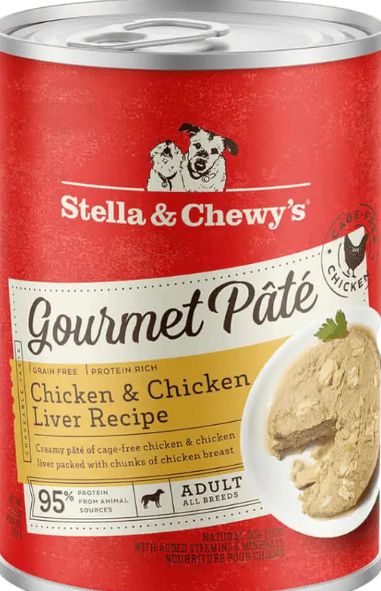 STELLA &amp; CHEWYS GOURMET CHICKEN &amp; CHICKEN LIVER PATE DOG FOOD 12.5OZ/CASE