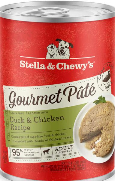 STELLA &amp; CHEWYS GOURMET DUCK &amp; CHICKEN PATE DOG FOOD 12.5OZ/CASE