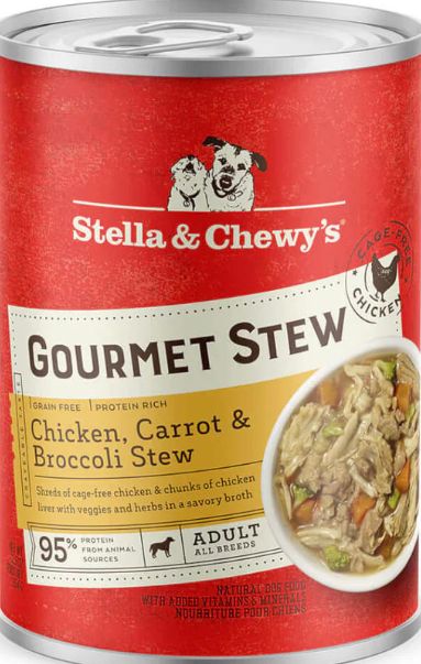 STELLA &amp; CHEWYS GOURMET STEW CHICKEN, CARROT &amp; BROCCOLI DOG FOOD 12.5OZ/CASE