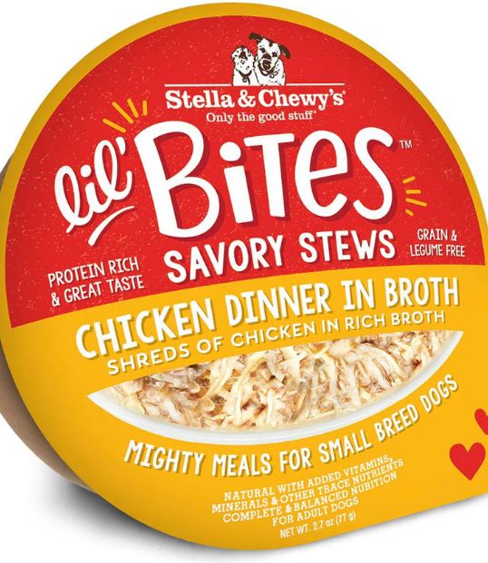 STELLA &amp; CHEWYS LIL BITES STEWS CHICKEN DOG FOOD 2.7OZ