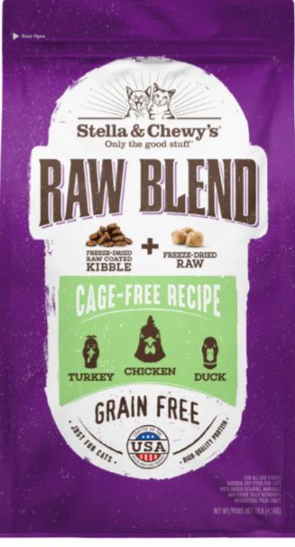 STELLA &amp; CHEWYS RAW BLEND CAGE FREE POULTRY CAT FOOD 2.5LB