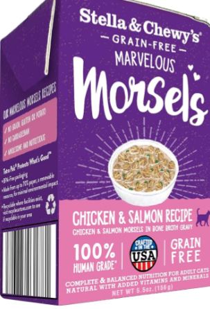 STELLA &amp; CHEWYS MARVELOUS MORSELS CHICKEN &amp; SALMON FOR CATS 5.5OZ
