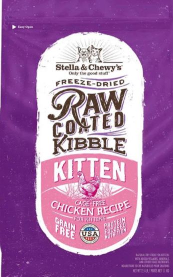 STELLA &amp; CHEWYS RAW COATED KITTEN CAGE FREE CHICKEN CAY FOOD 2.5LB